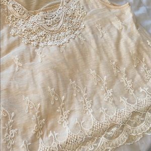 Lace cream tank XL